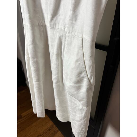 Milly Linen Blend White Dress Size 2 - Picture 6 of 10